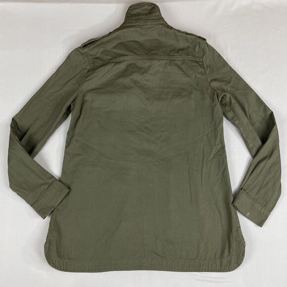 Adam Levine Button-Up Shirt Jacket Long Sleeve Womens S Solid Green Pockets Army - Picture 3 of 14